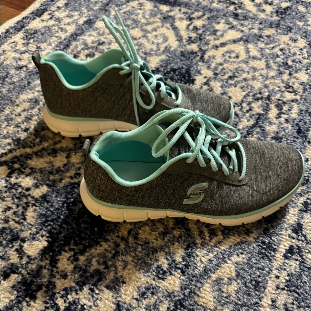 Skechers Sport Flex Appeal Sneakers- Grey Teal- Women’s Size 10